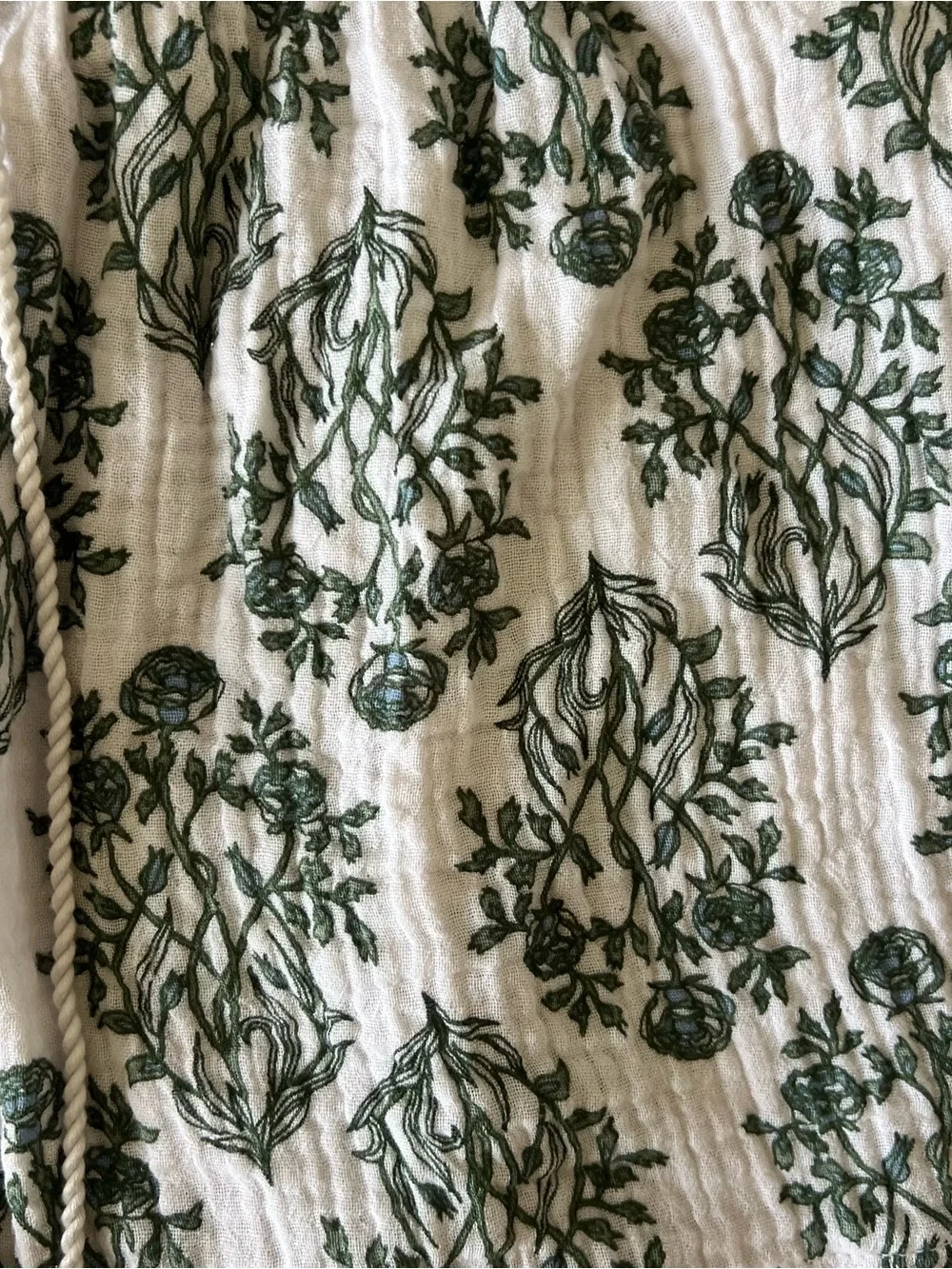 Rachel Zoe Women’s Small‎ Cotton Gauze Shorts White Green Floral Boho Tassel